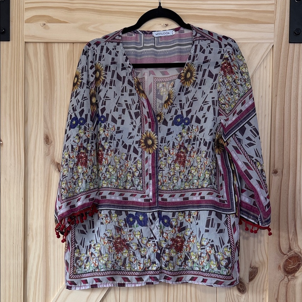 MISSLOOK Women's Floral Geometric Blouse